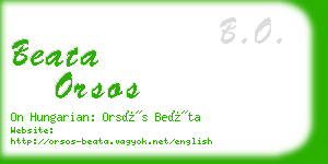 beata orsos business card